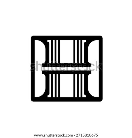 Minimal Black Rounded Square Modern H Logo Design for Branding, Retail, and Tech.