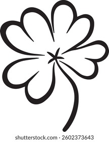 A minimal black shamrock vector with clean lines, symbolizing luck and Irish heritage. Ideal for St. Patrick’s Day or simple logos
