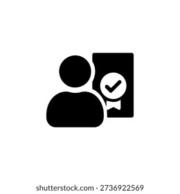 Minimal black silhouette icon for active subscription status in SaaS dashboards. Clean geometry, pure white background, scalable vector for enterprise software UI.
