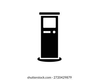 Icono negro mínimo de la silueta de una máquina del token de la cola