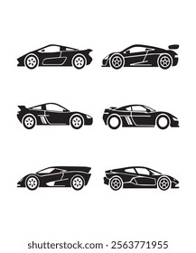 Minimal Black Solid Icons Showcasing Unique Convertible Models