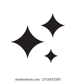 Minimal black sparkle symbol often used for AI-generated or digitally enhanced media labeling