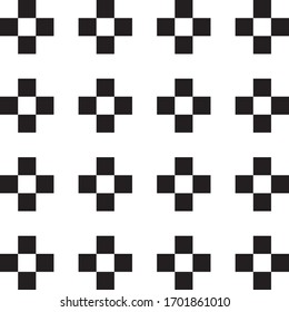Minimal black squared ornament with transparency. Elegant but simple seamless pattern design.