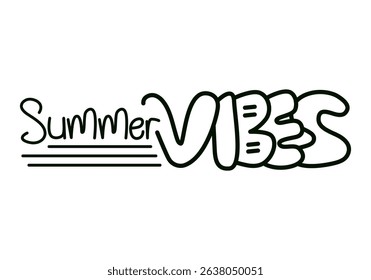 Minimal black "Summer Vibes" typography, clean and modern summer text art.
