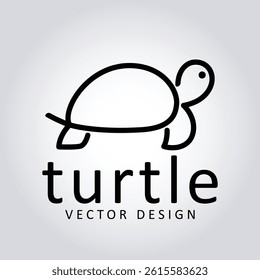 Minimal Black Turtle Logo Vector – Modern Sea Animal Outline, Clean Design for Nature Brands, Apparel Labels and Eco Startups