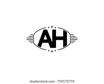 Minimal black vector initial AH logo letter design