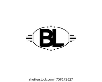 Minimal black vector initial BL logo letter design