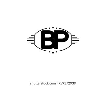 Minimal black vector initial BP logo letter design