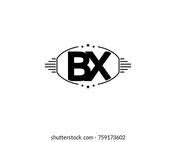 Minimal black vector initial BX logo letter design