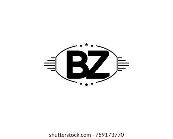 Minimal black vector initial BZ logo letter design
