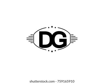 Minimal black vector initial DG logo letter design