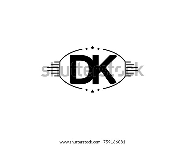 Minimal Black Vector Initial Dk Logo Stock Vector (Royalty Free) 759166081
