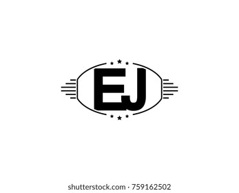 Minimal black vector initial EJ logo letter design