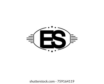 Minimal black vector initial ES logo letter design