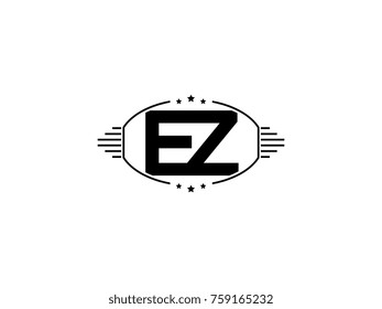 Minimal black vector initial EZ logo letter design