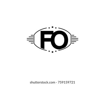 Minimal black vector initial FO logo letter design