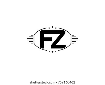 Minimal black vector initial FZ logo letter design