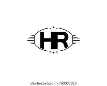 Minimal black vector initial HR logo letter design