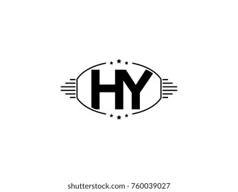 Minimal black vector initial HY logo letter design
