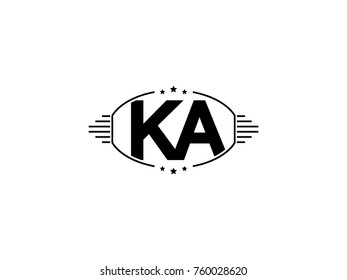 Minimal black vector initial KA logo letter design