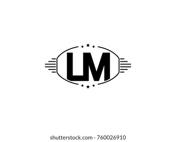 Minimal black vector initial LM logo letter design