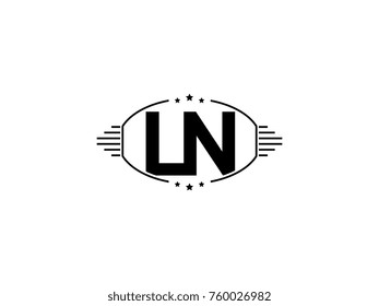 Minimal black vector initial LN logo letter design