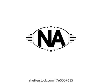 Minimal black vector initial NA logo letter design