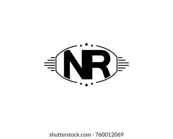 Minimal black vector initial NR logo letter design