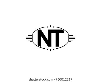 Minimal black vector initial NT logo letter design
