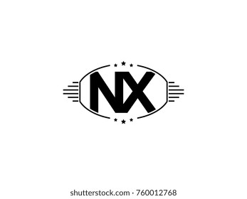 Minimal black vector initial NX logo letter design