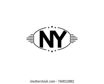 Minimal black vector initial NY logo letter design