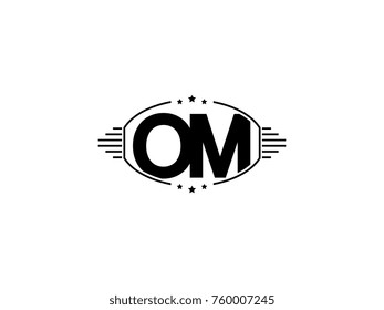 Minimal black vector initial OM logo letter design