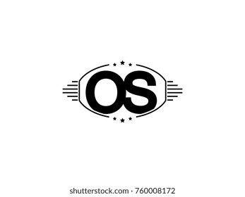 Minimal black vector initial OS logo letter design