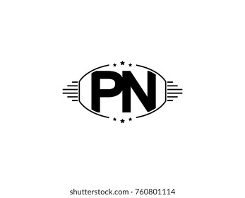 Minimal black vector initial PN logo letter design