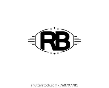 Minimal black vector initial RB logo letter design