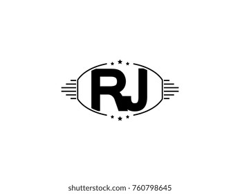 Minimal black vector initial RJ logo letter design