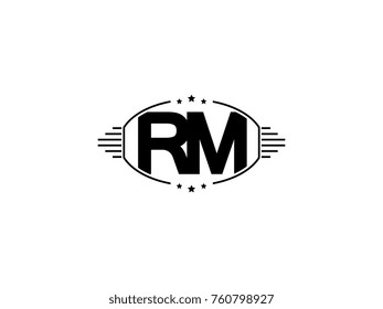 Minimal black vector initial RM logo letter design