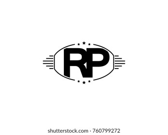 Minimal black vector initial RP logo letter design