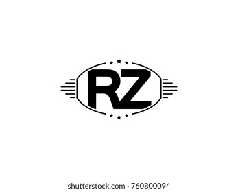 Minimal black vector initial RZ logo letter design