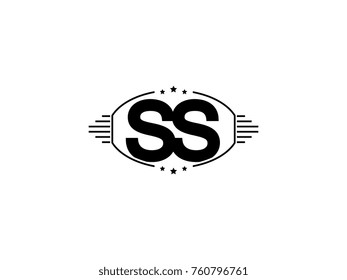 Minimal black vector initial SS logo letter design