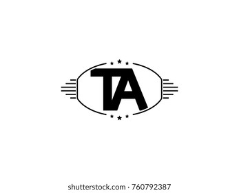 Minimal black vector initial TA logo letter design
