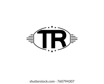 Minimal black vector initial TR logo letter design