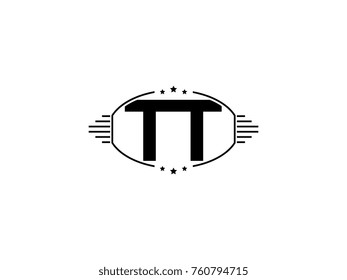 Minimal black vector initial TT logo letter design
