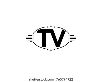 Minimal black vector initial TV logo letter design