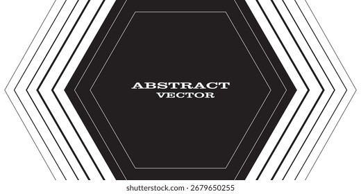 Minimal Black and White Background with Arrow Pointing Right. Striped Transition from Black to White Abstract Strict Lines. Simple Pattern. Vector Illustration.
