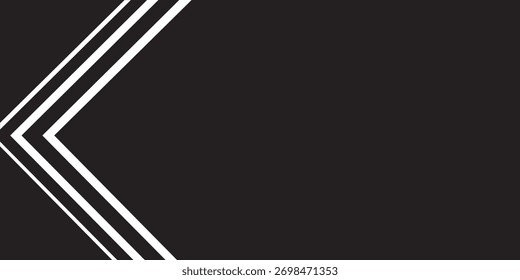 Fondo blanco y negro mínimo con la flecha que apunta a la derecha. Transición a rayas de líneas estrictas Abstractas negras a blancas. Patrón simple. Ilustración vectorial.