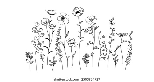 minimal black and white floral background