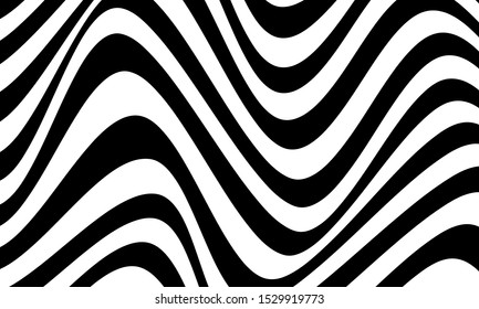 Minimal black and white geometric background. Linear Illustrations with smooths distorted transition effect.