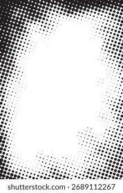 Minimal black and white halftone dot pattern with diagonal gradient effect, perfect for modern layout, print, and pop art design.