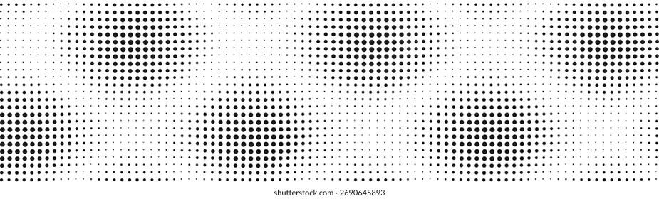 Patrón de semitono blanco y negro mínimo, dispuesto en movimiento de cuadrícula suave, fondo de diseño geométrico moderno, ideal para texturas, Plantillas de impresión o imágenes digitales